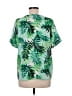 West Kei 100% Polyester Green Short Sleeve Blouse Size M - photo 2