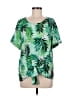 West Kei 100% Polyester Green Short Sleeve Blouse Size M - photo 1
