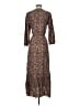 MNG Paisley Brown Casual Dress Size 2 - photo 2