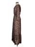 MNG Paisley Brown Casual Dress Size 2 - photo 5