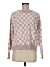 T Tahari Checkered-gingham Pink Pullover Sweater Size M - photo 1