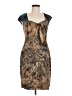 Connected Apparel Graphic Brown Cocktail Dress Size 8 - photo 1