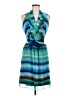 The Limited 100% Polyester Tie-dye Teal Cocktail Dress Size 8 - photo 1