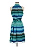 The Limited 100% Polyester Tie-dye Teal Cocktail Dress Size 8 - photo 2