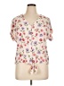 Bobeau Floral Ivory Short Sleeve Blouse Size XL - photo 1