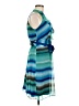 The Limited 100% Polyester Tie-dye Teal Cocktail Dress Size 8 - photo 4