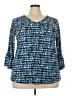 Susan Graver Blue 3/4 Sleeve Blouse Size 2X - photo 1