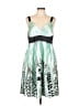 The Pyramid Collection 100% Polyester Graphic Green Cocktail Dress Size L - photo 1