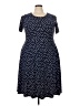 Woman Within Polka Dots Blue Casual Dress Size 18 - 20 - photo 1