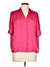 PREMISE 100% Polyester Pink Short Sleeve Blouse Size L - photo 1