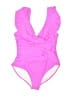 Unbranded Solid Pink One Piece Swimsuit Size XL - photo 1