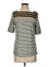 Tory Burch Stripes Gray Short Sleeve Turtleneck Size S - photo 1