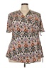 Torrid 100% Rayon Purple Short Sleeve Blouse Size 2X Plus (2) - photo 1