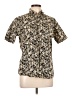 Assorted Brands Animal Print Tan Short Sleeve Button-Down Shirt Size L - photo 1