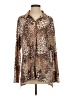 H By Halston Animal Print Brown Long Sleeve Blouse Size M - photo 1