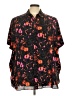 Sejour 100% Polyester Floral Black Short Sleeve Blouse Size 2X - photo 1