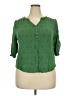 Democracy 100% Polyester Green 3/4 Sleeve Blouse Size 2X - photo 1