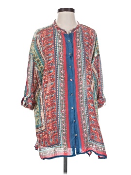 Johnny Was 3/4 Sleeve Silk Top