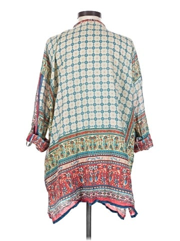 Johnny Was 3/4 Sleeve Silk Top (view 2)