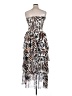 Avec Les Filles 100% Polyester Graphic Brown Cocktail Dress Size XL - photo 2
