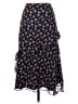 Joie 100% Silk Floral Black Silk Skirt Size 2 - photo 2