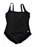 TYR Solid Black One Piece Swimsuit Size 24 - photo 1