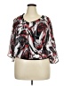 Avenue 100% Polyester Red 3/4 Sleeve Blouse Size 14 Plus - photo 1