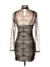 Topshop 100% Polyester Animal Print Silver Cocktail Dress Size 6 - photo 2