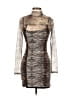 Topshop 100% Polyester Animal Print Silver Cocktail Dress Size 6 - photo 1