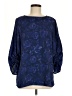 DG^2 by Diane Gilman 100% Polyester Blue 3/4 Sleeve Blouse Size M - photo 1