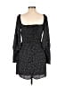 Mi ami 100% Polyester Polka Dots Black Casual Dress Size L - photo 2