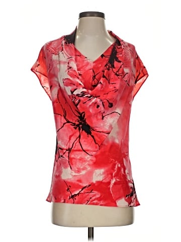 Josie Natori Short Sleeve Silk Top (view 1)
