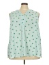 Cj Banks 100% Polyester Stars Green Sleeveless Blouse Size 2X - photo 1