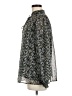 Ophelia Roe 100% Polyester Paisley Silver Long Sleeve Blouse Size M - photo 5
