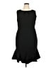 Kasper Solid Black Cocktail Dress Size 18 - photo 1