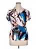 DKNY Print Pink Short Sleeve Blouse Size XL - photo 1