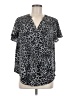 Torrid Animal Print Gray Short Sleeve Blouse Size Med Plus (00) - photo 1