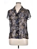 Sag Harbor 100% Polyester Animal Print Blue Short Sleeve Blouse Size 14 - photo 1