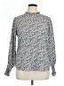 Carolina Belle 100% Polyester Print Silver Long Sleeve Blouse Size XL - photo 1
