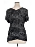 BCBGMAXAZRIA 100% Viscose Black Short Sleeve Top Size XL - photo 2