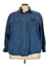 Bill Blass 100% Cotton Blue 3/4 Sleeve Button-Down Shirt Size 3X - photo 1