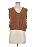 Pink Rose Brown Sweater Vest Size M - photo 1