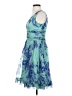 Elevenses 100% Silk Floral Blue Cocktail Dress Size 4 - photo 5