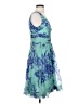 Elevenses 100% Silk Floral Blue Cocktail Dress Size 4 - photo 4