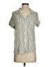 auden Stripes Green Short Sleeve Blouse Size S - photo 1