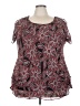 Roz & Ali 100% Polyester Red Short Sleeve Blouse Size 3X - photo 1