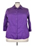 Apt. 9 Purple 3/4 Sleeve Button-Down Shirt Size 3X - photo 1