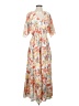 Entro 100% Polyester Print Orange Casual Dress Size S - photo 1