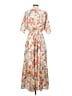 Entro 100% Polyester Print Orange Casual Dress Size S - photo 2