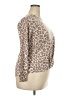 Como Blu Animal Print Tan 3/4 Sleeve Top Size XXL - photo 4